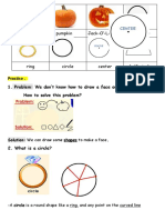 Vocabulary shapes circle half-circle practice Jack-O'Lantern pumpkin