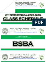 2 SEMESTER C.Y. 2022-2023: Class Schedule