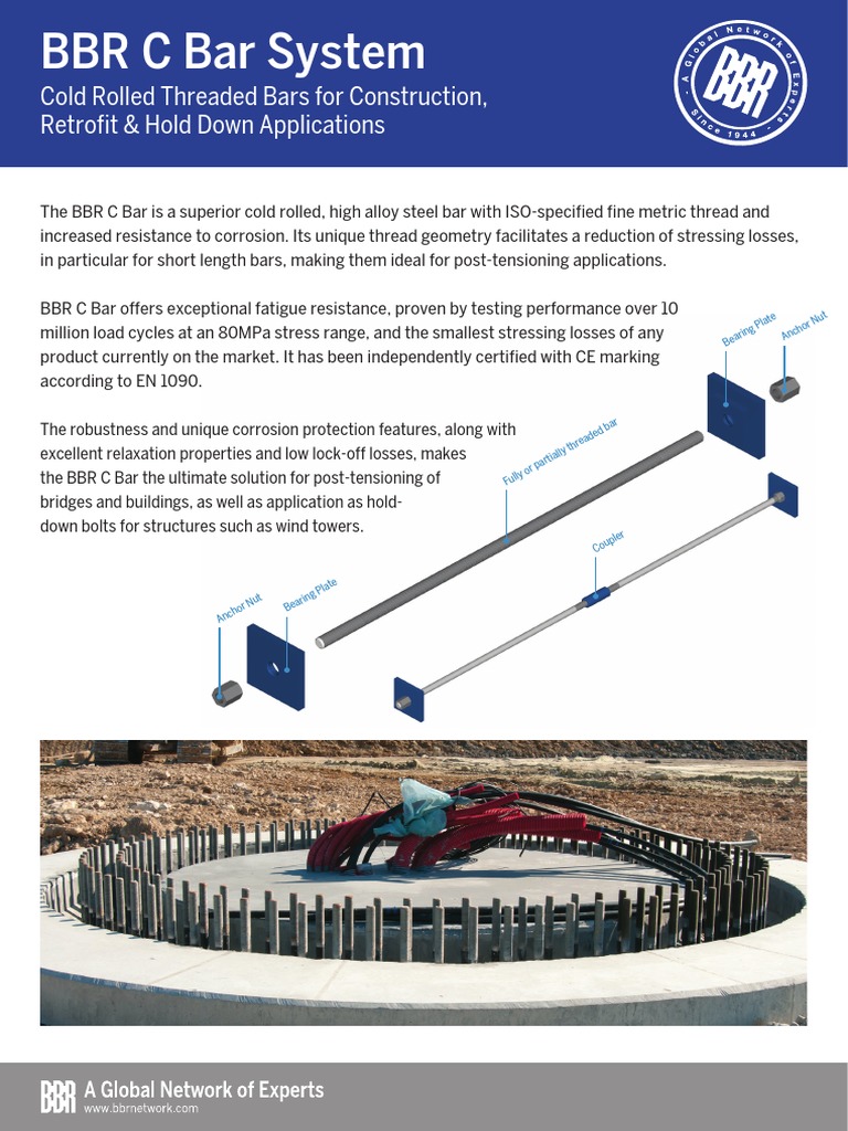 BBR C Bar System: Cold Rolled Threaded Bars For Construction, Retrofit ...