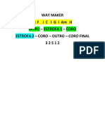 Way Maker Ii: F I C I G I Am:Ii Intro - Estrofa 1 - Coro Estrofa 2 - Coro - Outro - Coro Final 3 2 5 1 2