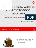 Causales de Separación de Cuerpos y Divorcio. Adulterio