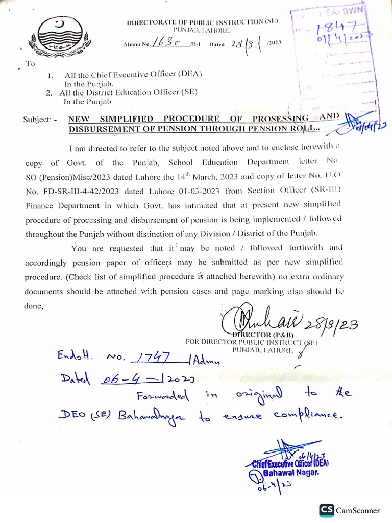 New Simplified Procedure of Processing and Disbursement of Pension ...