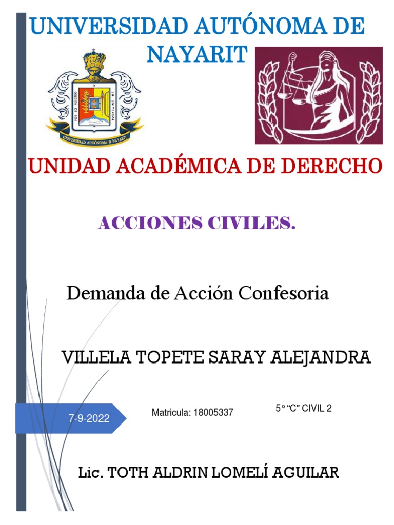 Demanda de Accion Confesoria | PDF | Propiedad | Sentencia (ley)