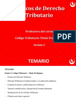 Tópicos de Derecho Tributario: Profesores Del Curso Código Tributario-Título Preliminar Sesión 2