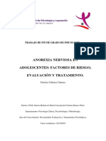 Anorexia Nerviosa en Adolescentes: Factores de Riesgo, Evaluación Y Tratamiento