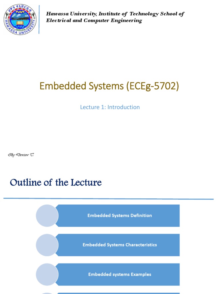 Embedded Systems Lecture 1 | PDF | Embedded System | Electrical Engineering