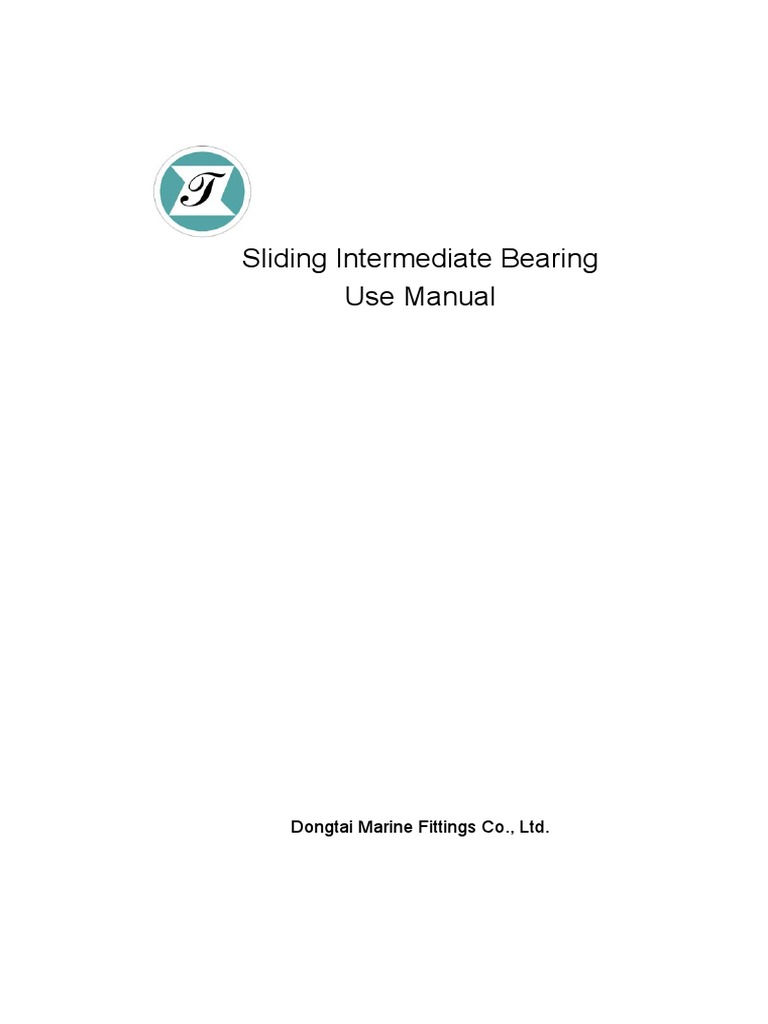 Sliding Intermediate Bearing User Manual | PDF