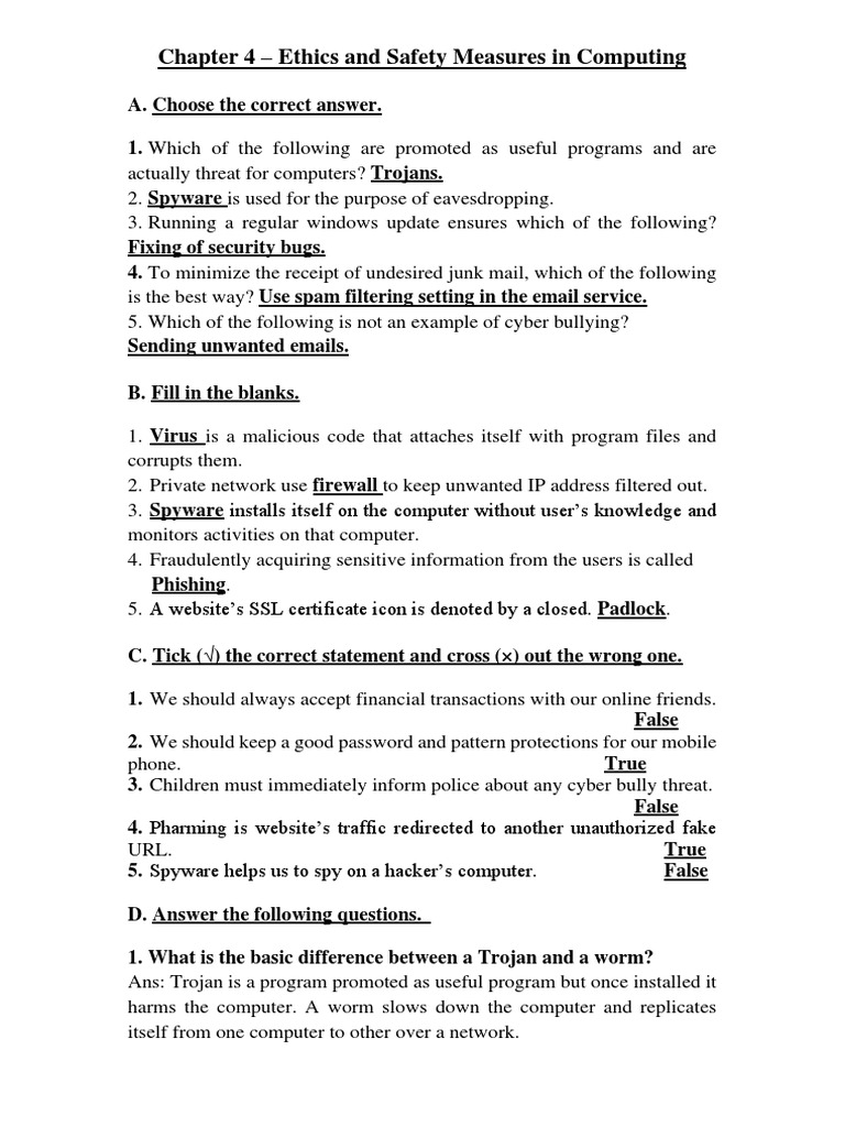 Ethics And Safety Measures In Computing PDF Phishing Security