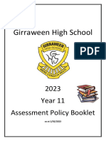 Girraween High School 2023 Year 11 Assessment Policy Booklet