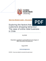 Exploring The Factors That Influence Customers Shopping Behaviour: The Case of Online Retail Business in Chile