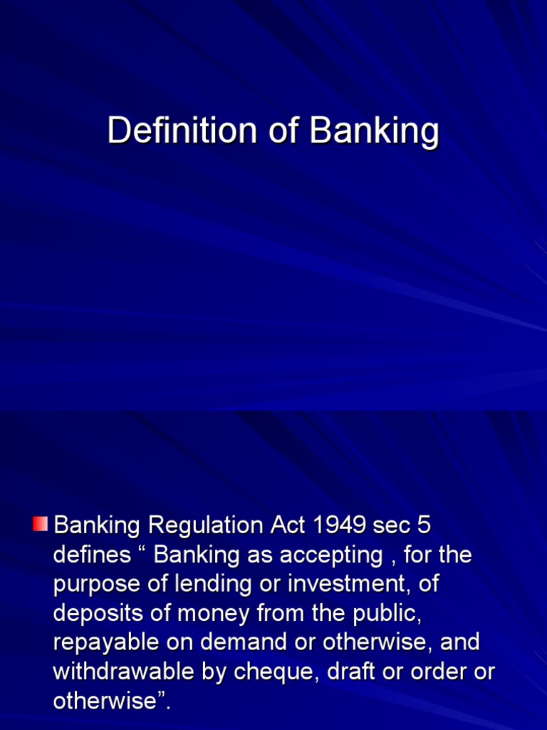 Definition of Banking PDF