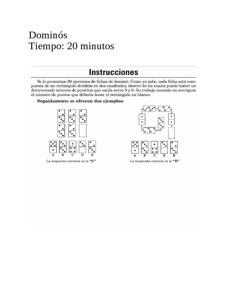 Cómo jugar a los dominós en 20 minutos | PDF