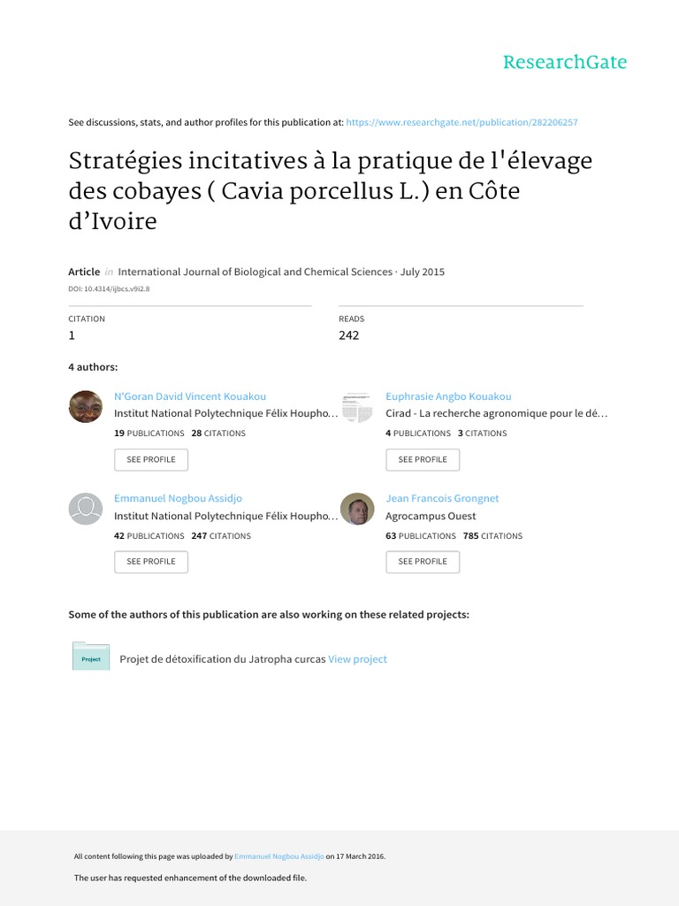 Cedar MBIMI Strategies Incitatives A La Pratique de L'elevage | PDF ...