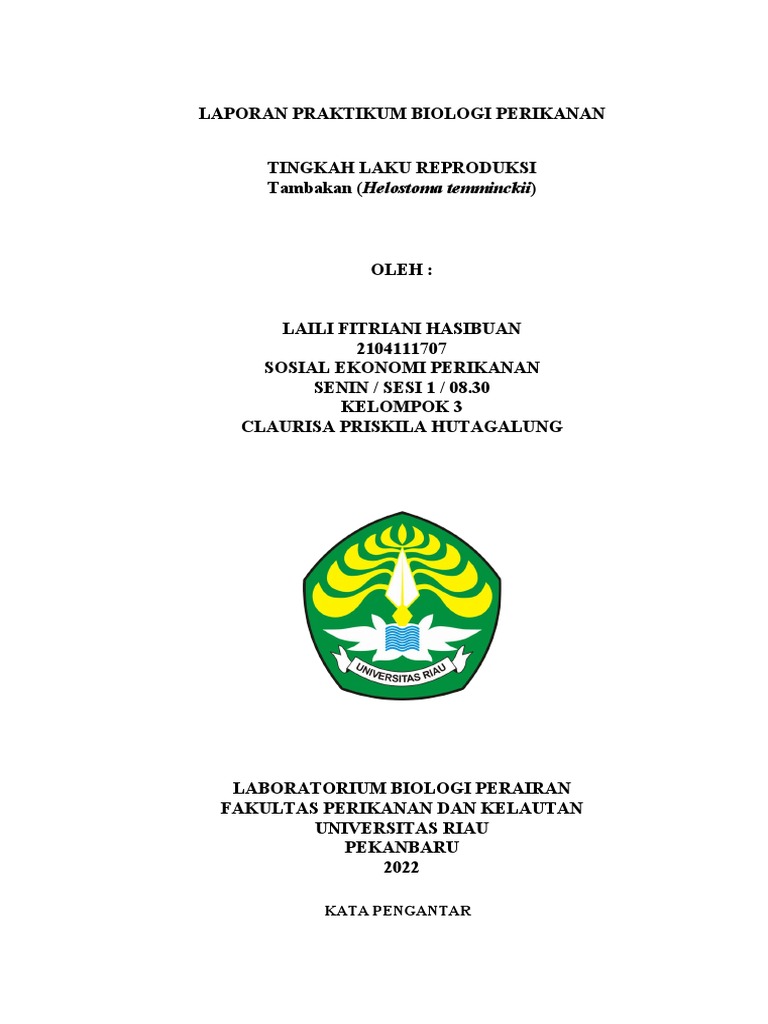 LAPORAN PRAKTIKUM 4 BIOLOGI PERIKANAN Guee | PDF