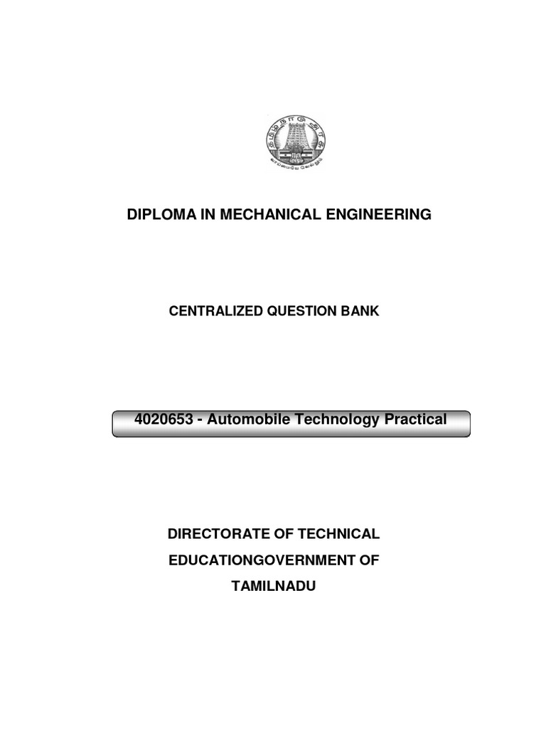 Automobile Technology Practical Exam Guide | PDF