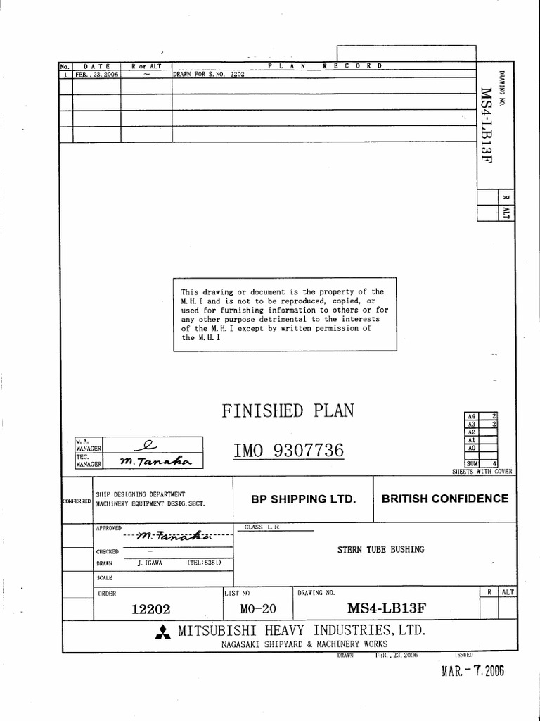 M0 - 20 - MS4 - LB13F - Stern Tube Bushing | PDF