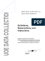Definitions, Explanations, and Instructions: 2002 Data Collection On Education Systems