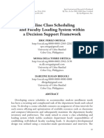 Online Class Scheduling and Faculty Loading System Within A Decision Support Framework