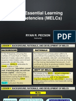 Most Essential Learning Competencies (Melcs) : Ryan R. Pecson
