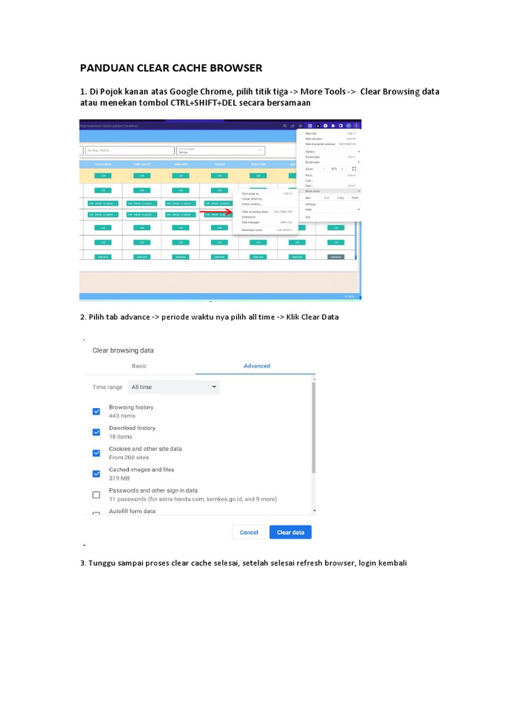 Panduan Clear Cache Browser | PDF
