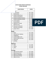 Daftar Harga Produk Dampingan Patriot Desa KBB