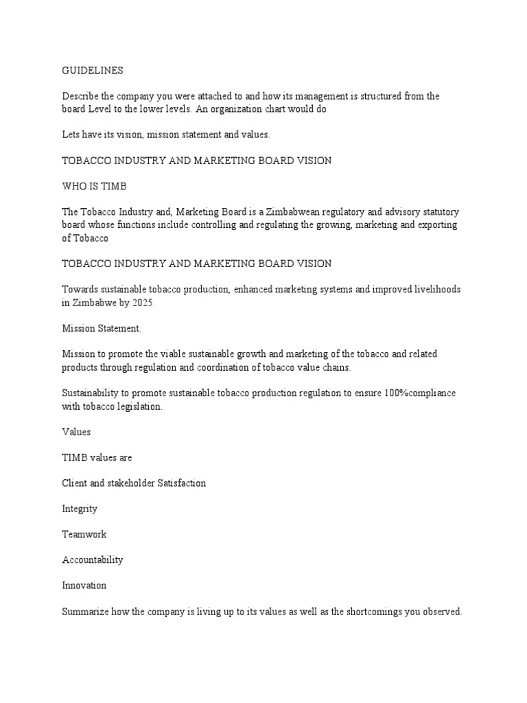 GUIDELINES ..Tobacco Marketing Board1 PDF Marketing Sustainability