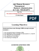 Topic One The Context of Strategic Human Resource Management (Autosaved)