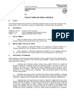 Method of Sampling Fresh Concrete, DoT California