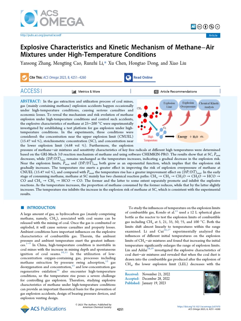 Explosive Characteristics and Mechanism of Methane PDF