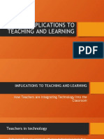 Implications To Teaching and Learning