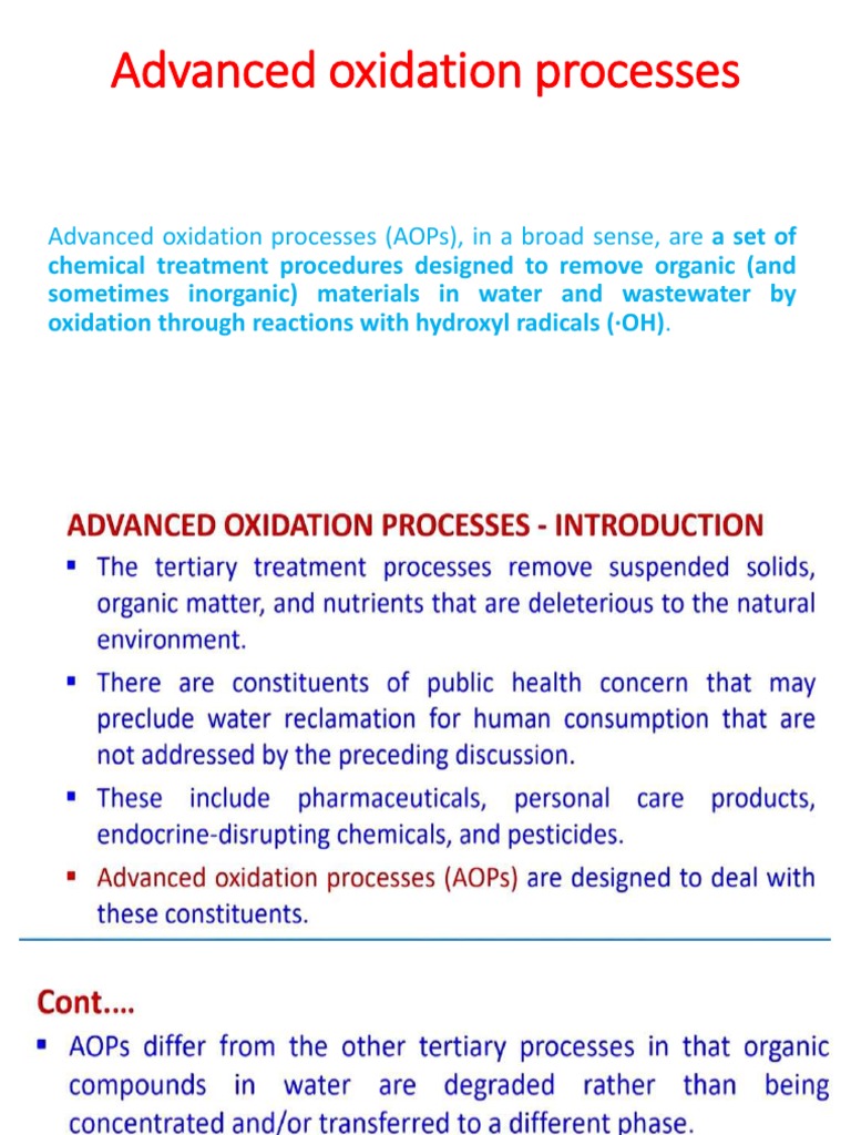 Advanced Oxidation Handbook | Advanced Photochemical Oxidation ...