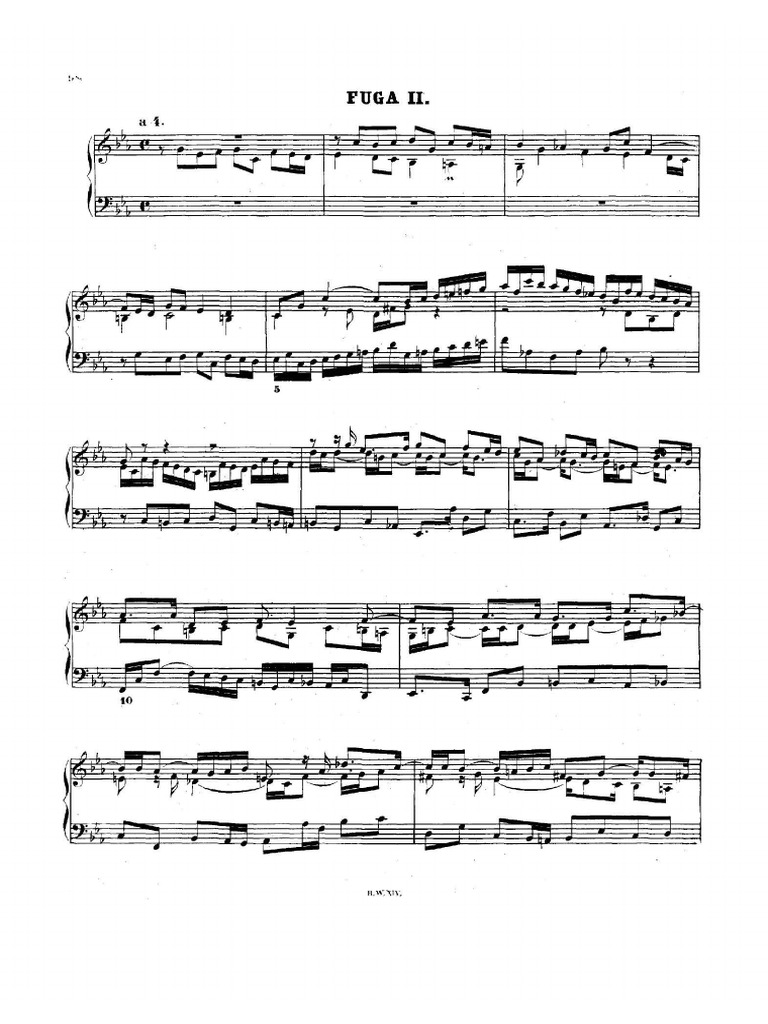 Bach Fuga II Do - Min CVB - Vol - 2 | PDF