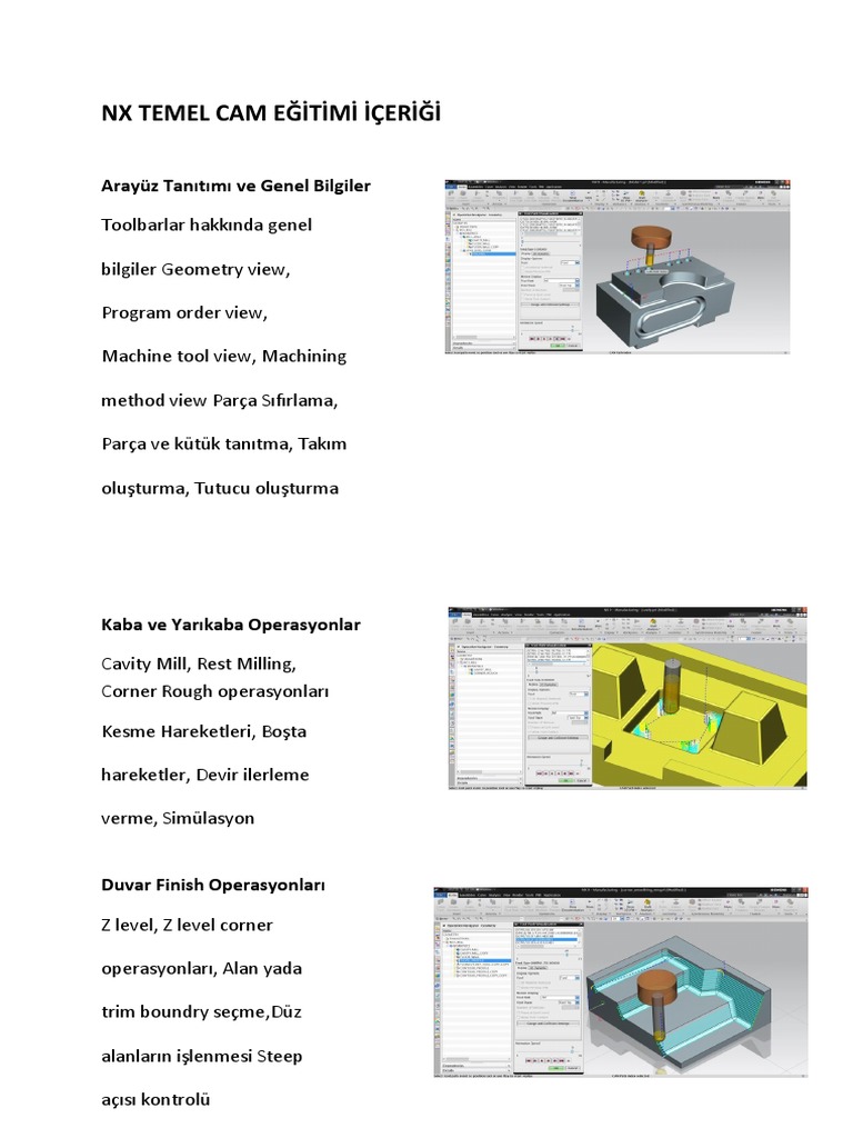 NX Temel Cam Eği̇ti̇m Programi | PDF