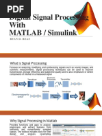 Digital Signal Processing With MATLAB / Simulink: Ryan D. Reas