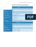 1 Hardware and Software Requirements: Client CPU Memory Hard Disk Space