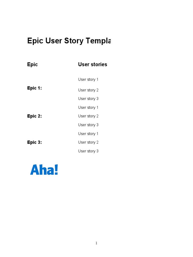Epic User Story Template | PDF | Computers
