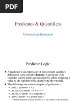 Predicates & Quantifiers: Universal and Existential