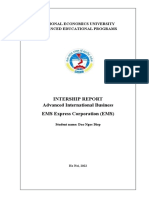 Intership Report Advanced International Business EMS Express Corporation (EMS)