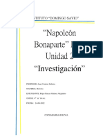 "Napoleón Bonaparte " M-B Unidad 2 "Investigación": Instituto "Domingo Savio"
