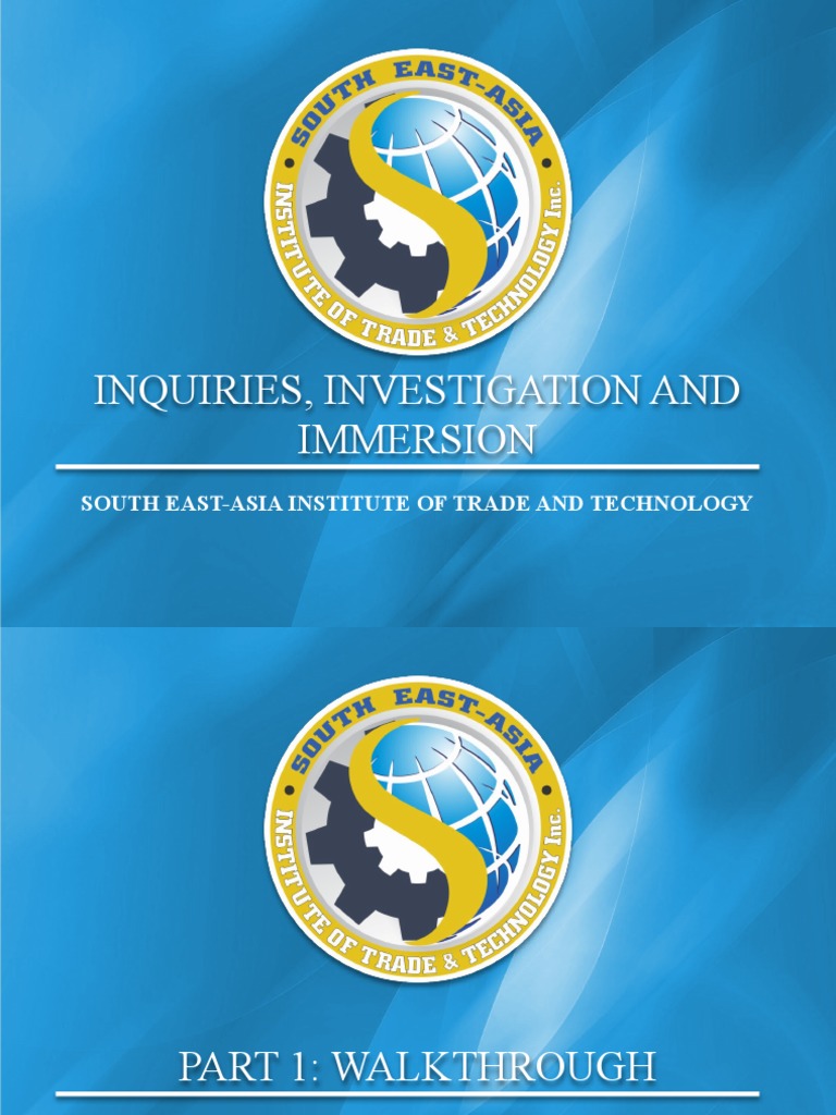 Inquiries investigation and immersion south east asia institute of