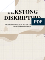 Tekstong Diskriptibo: Pagbasa at Pagsusuri NG Ibat - Ibat Tekstob Tungo Sapananaliksikk