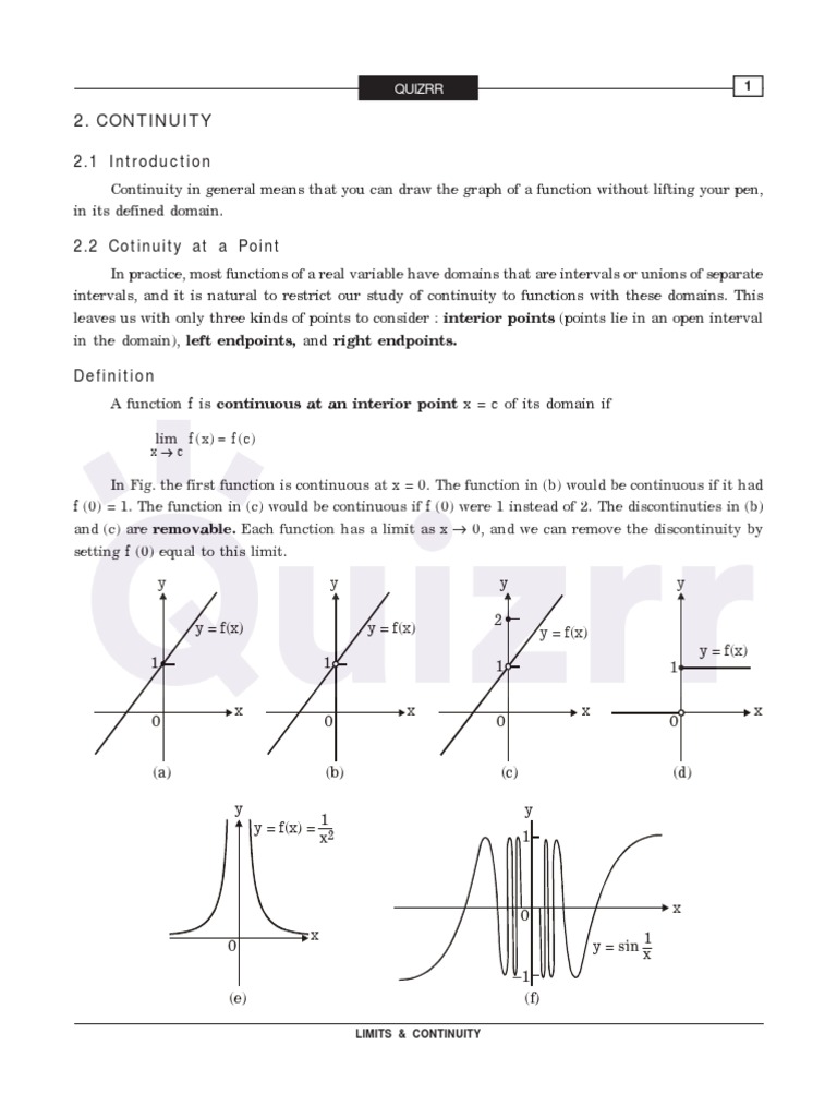 17 Continuity Revision Notes Quizrr | PDF