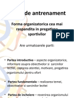 Lectia de Antrenament: Forma Organizatorica Cea Mai Raspandita in Pregatirea Sportivilor