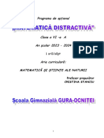 Programa de Opțional: 1 Oră/săpt