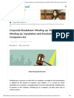 Corporate Breakdown - Winding Up, Voluntarily Winding Up, Liquidation and Dissolution Under Companies Act