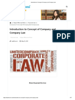 Introduction To Concept of Company and Company Law