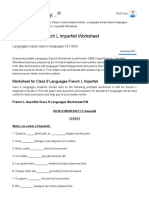 L Imparfait Worksheet