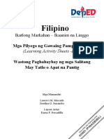 Filipino: Ikatlong Markahan - Ikaanim Na Linggo