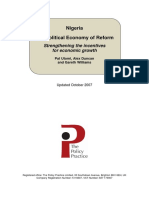 Nigeria - The Political Economy of Reform - Strengthening Incentives For Economic Growth