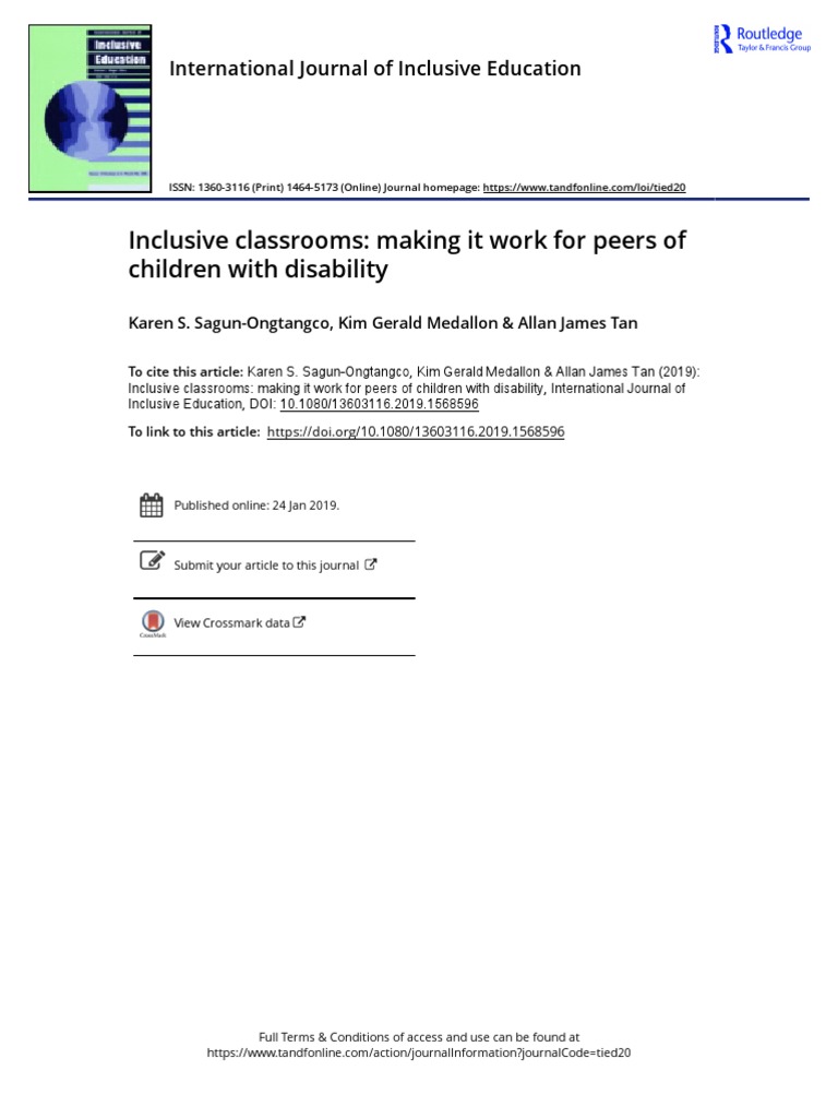 Inclusive Classrooms Making It Work For Peers of Children With ...